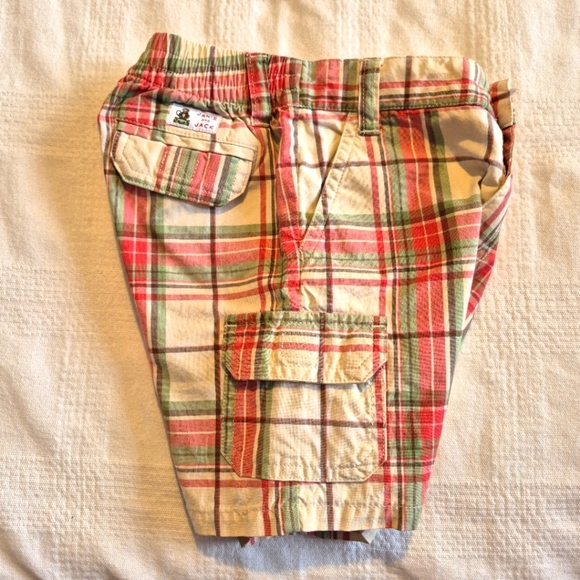 Janie and Jack boys size 12-18 month plaid cargo shorts VGUC - Picture 4 of 6
